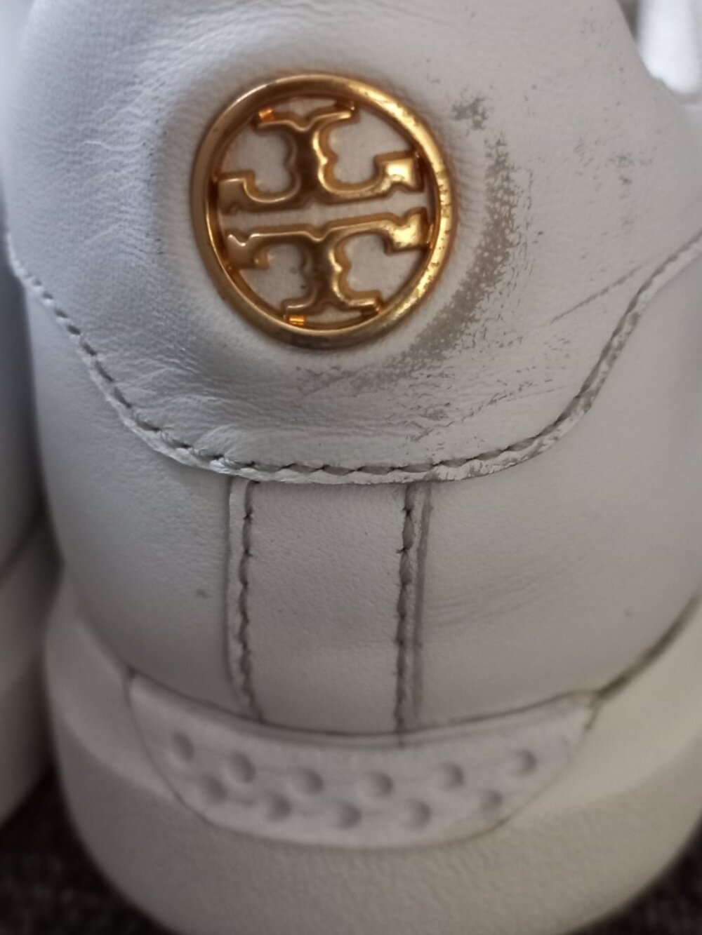 TORY BURCH  9.5M Howell Court Low Top Lace Up Sneaker In Titanium White - Picture 7 of 16